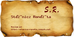 Stánicz Renáta névjegykártya